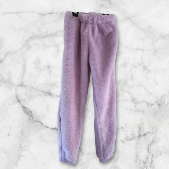 Cat & Jack Girls Faux Fur Fuzzy Sweatpants Light Purple Lounge Medoum 7/8 Y2k - Picture 8 of 8